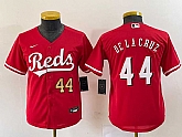 Youth Cincinnati Reds #44 Elly De La Cruz Number Red Cool Base Stitched Baseball Jersey1,baseball caps,new era cap wholesale,wholesale hats